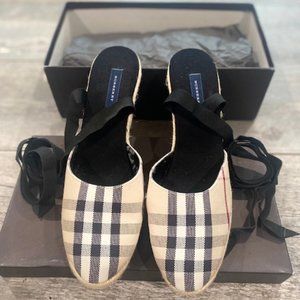 Burberry Lace Up Espadrille Wedges